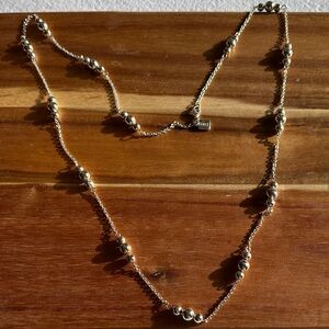 Chaps Silver Beaded Necklace